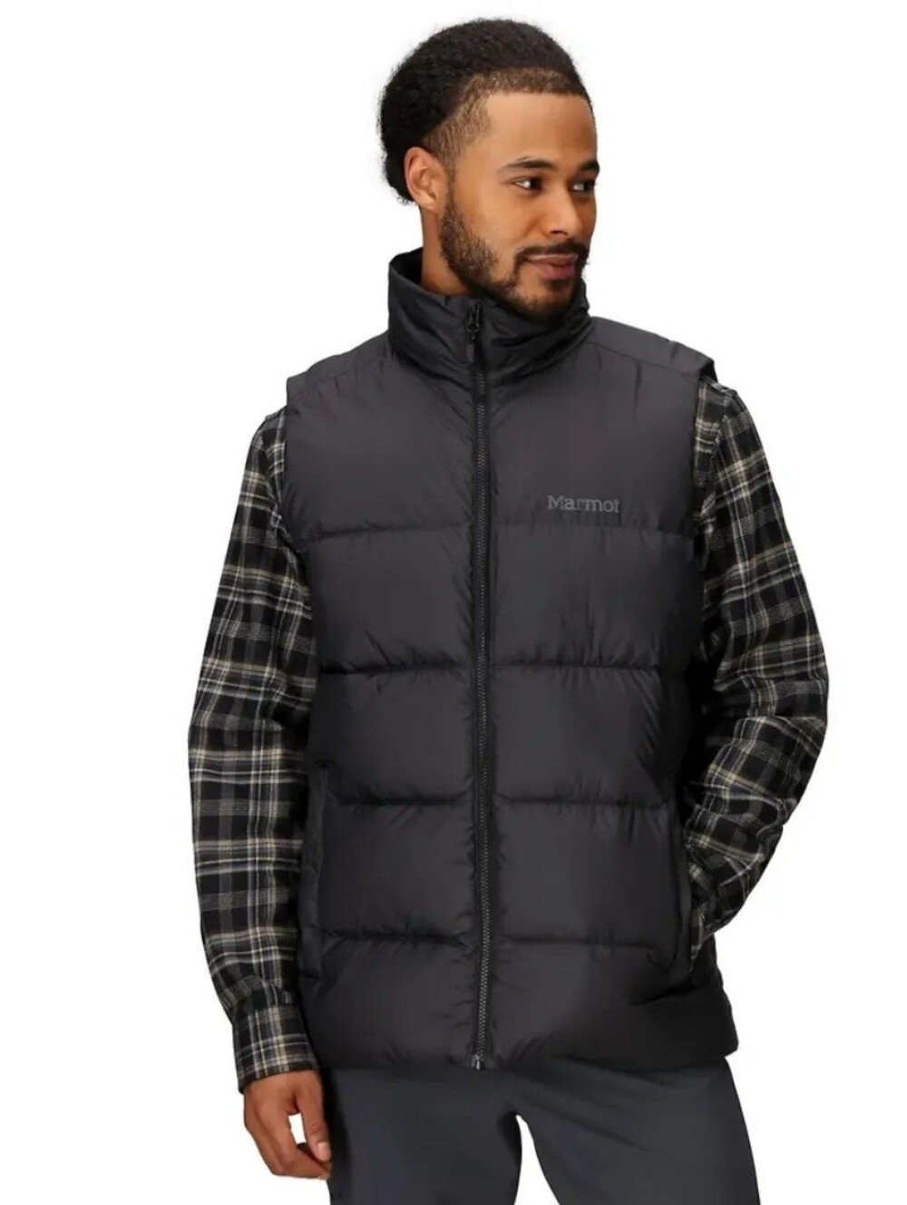 Marmot Men's Gray Goose-Down Quilted Vest Full Zip Size L